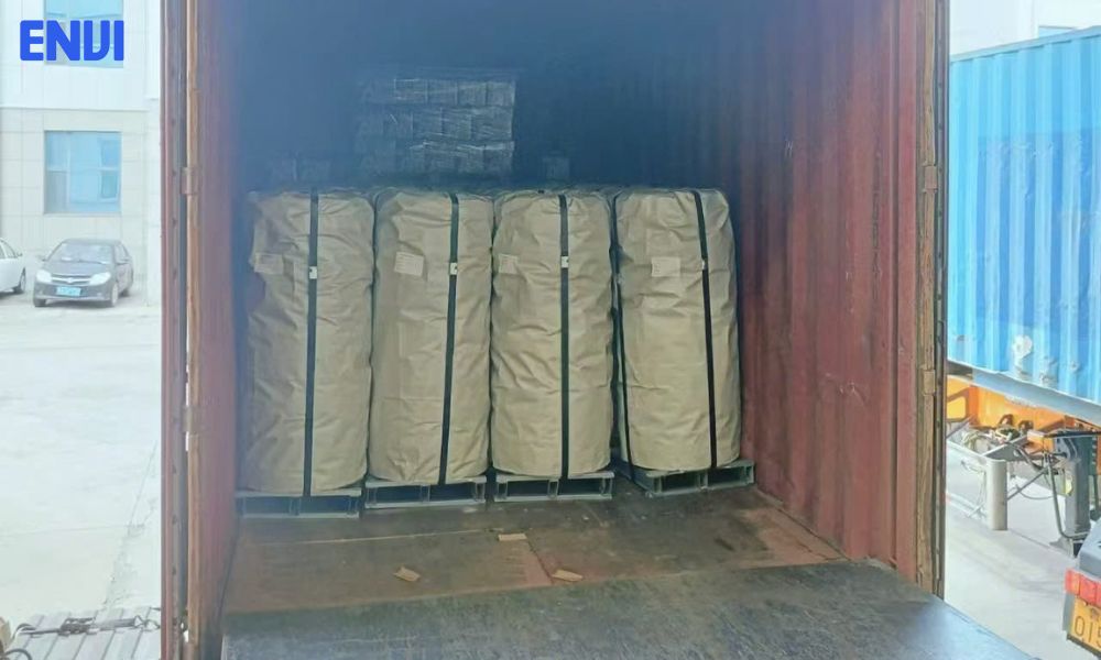 Chằng hàng container bằng dây đai thép dầu 32mm