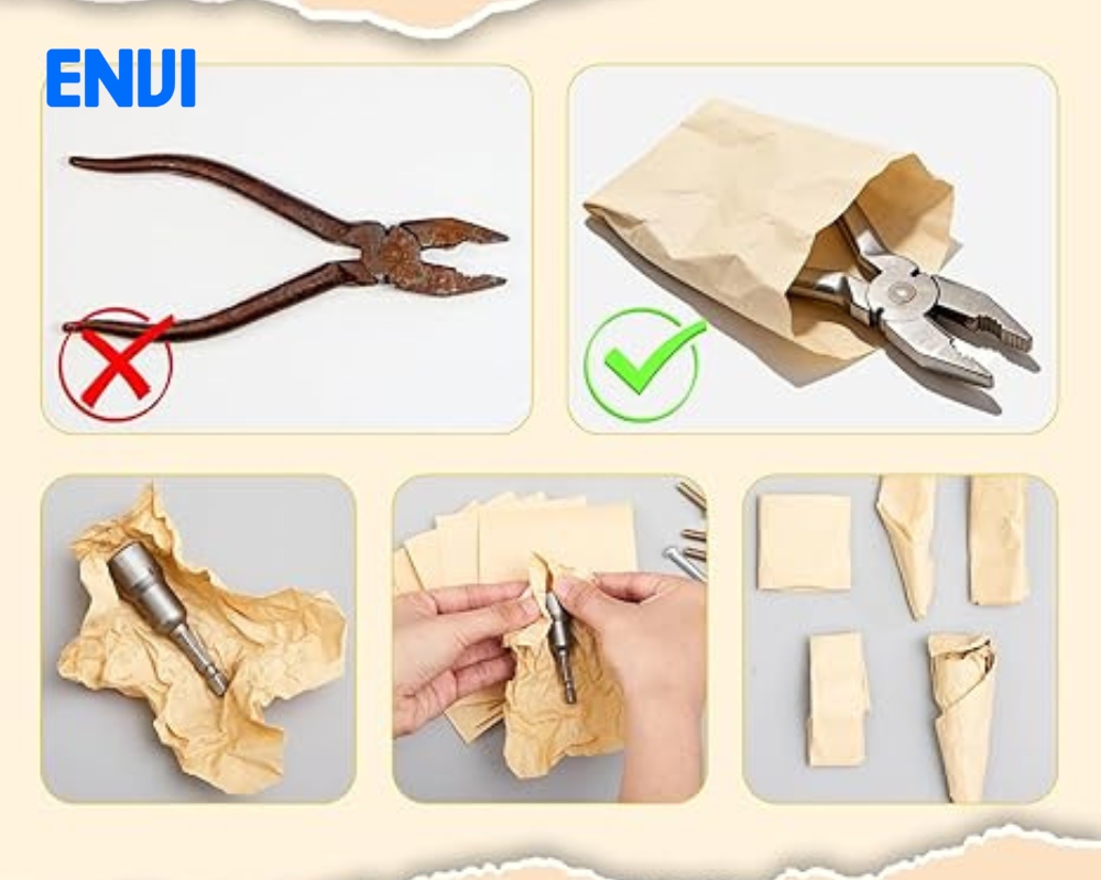 Bảo quản kim loại hiệu quả bằng giấy kraft chống gỉ vci