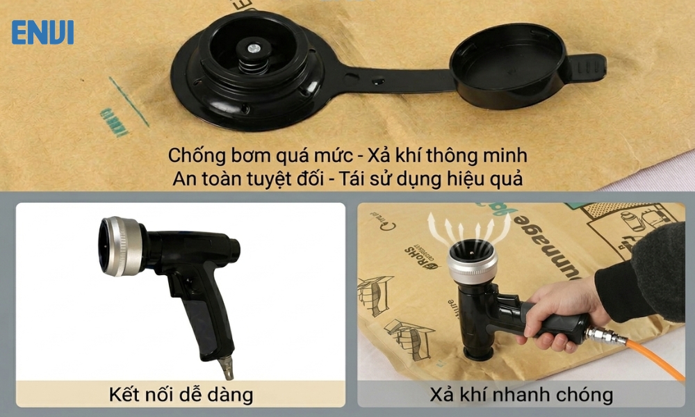 Ưu điểm của súng bơm túi khí chèn hàng container