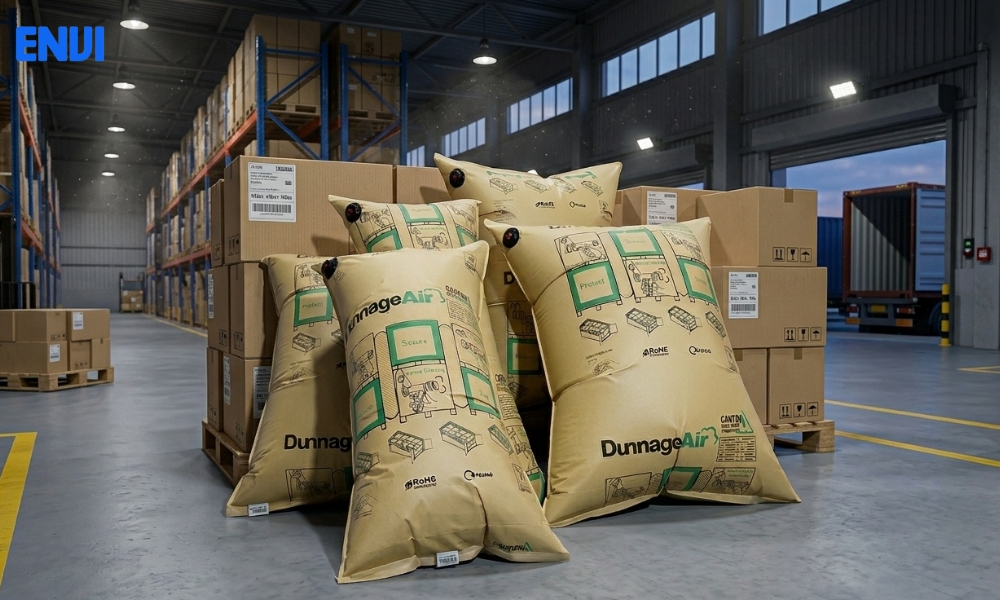 Ứng dụng túi khí chèn hàng 1000x2200mm trong chuỗi cung ứng