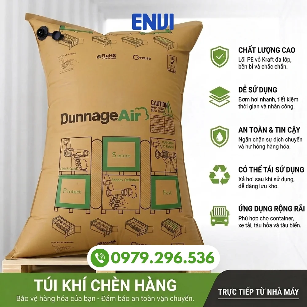 Túi khí chèn hàng chất lượng chuẩn quốc tế