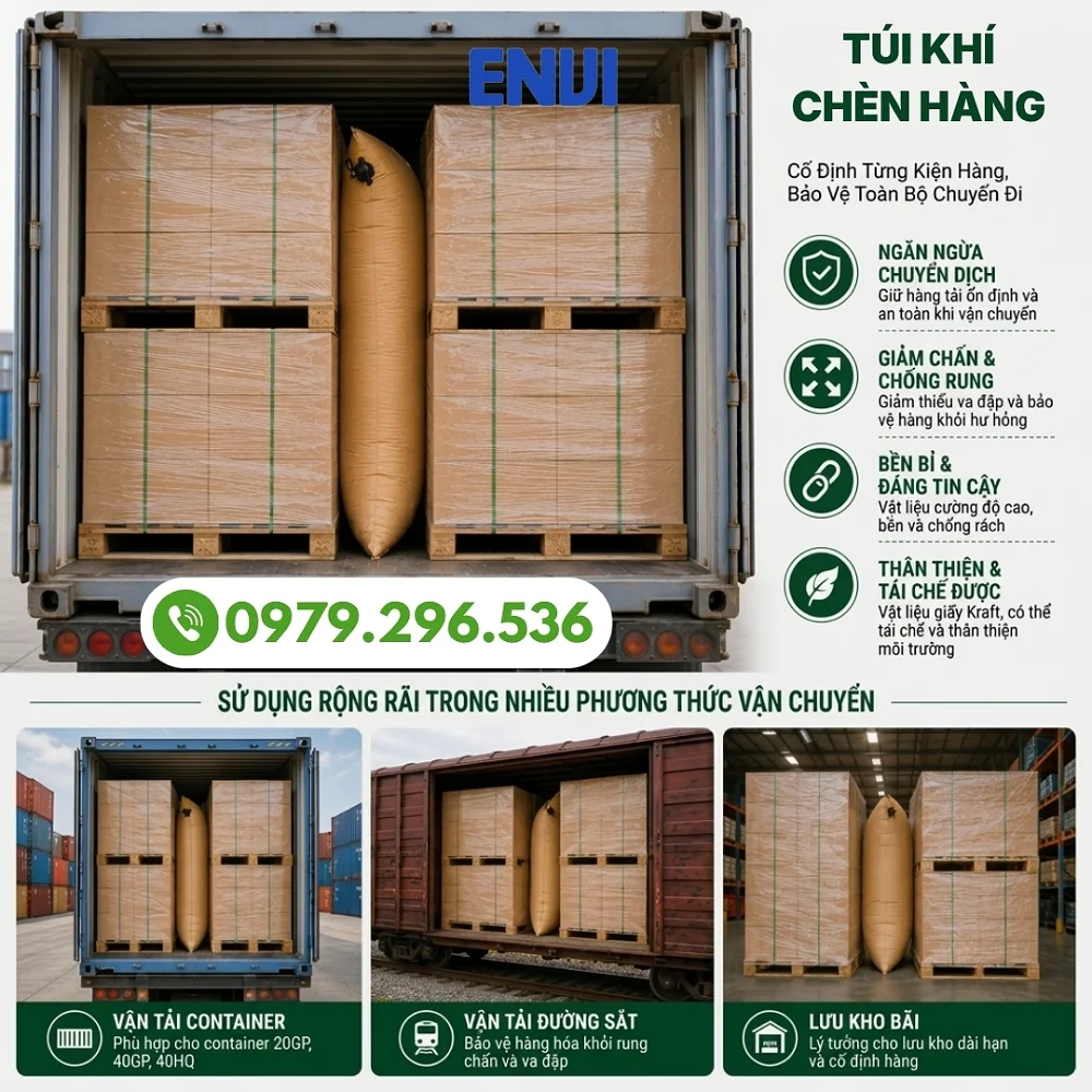 Ứng dụng của túi khí chèn hàng